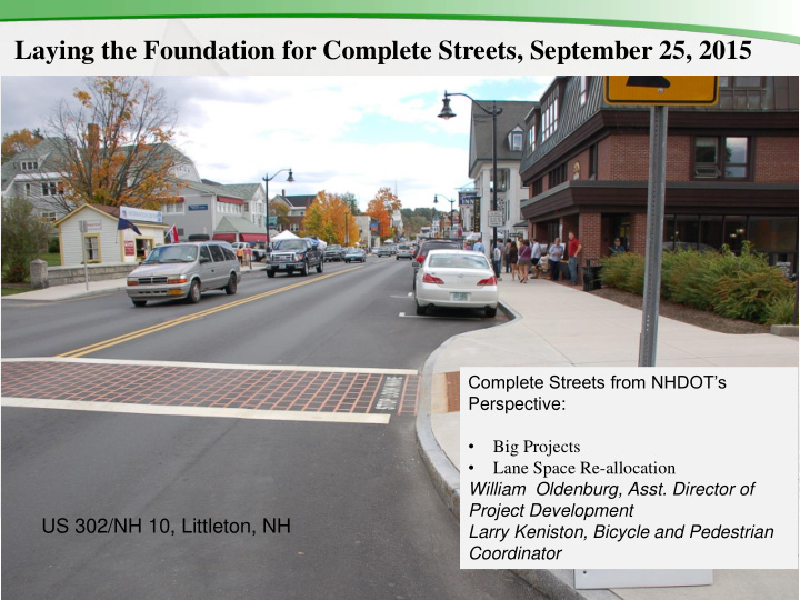 laying the foundation for complete streets september 25