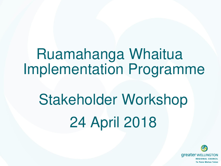 implementation programme stakeholder workshop 24 april