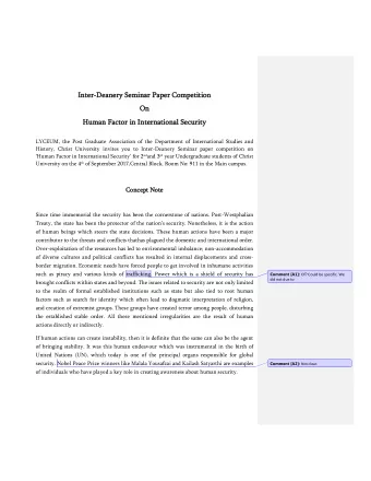 In  Inte  ter-Deanery  ry Sem  Semin  inar  ar Pape  aper Compe  mpetitio  ion  n  On  On  Hum