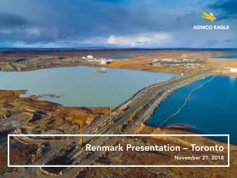 Renmark Presentation  Toronto  November 21, 2018  Forward Looking Statements The information in