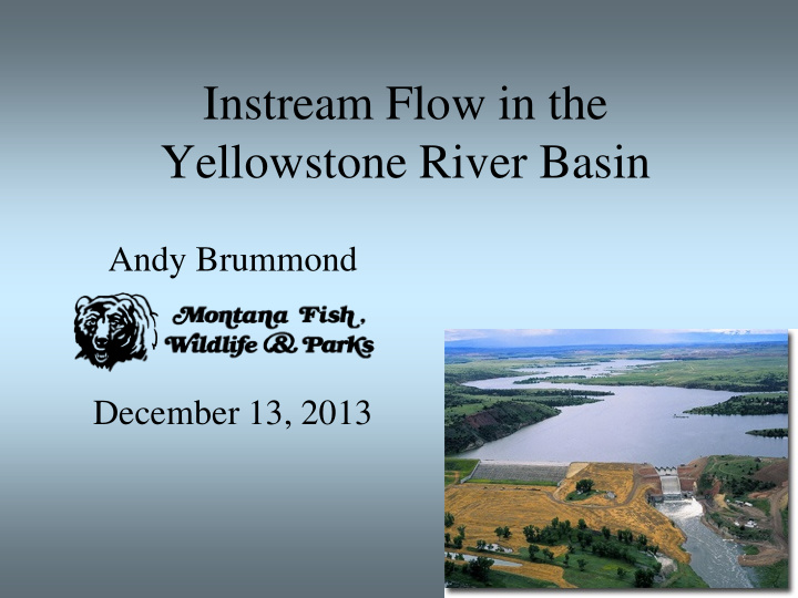 instream flow in the yellowstone river basin