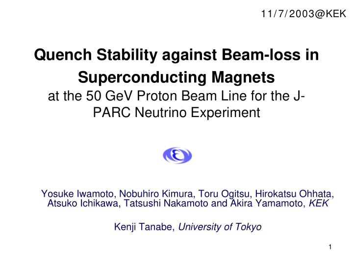 quench stability against beam loss in superconducting