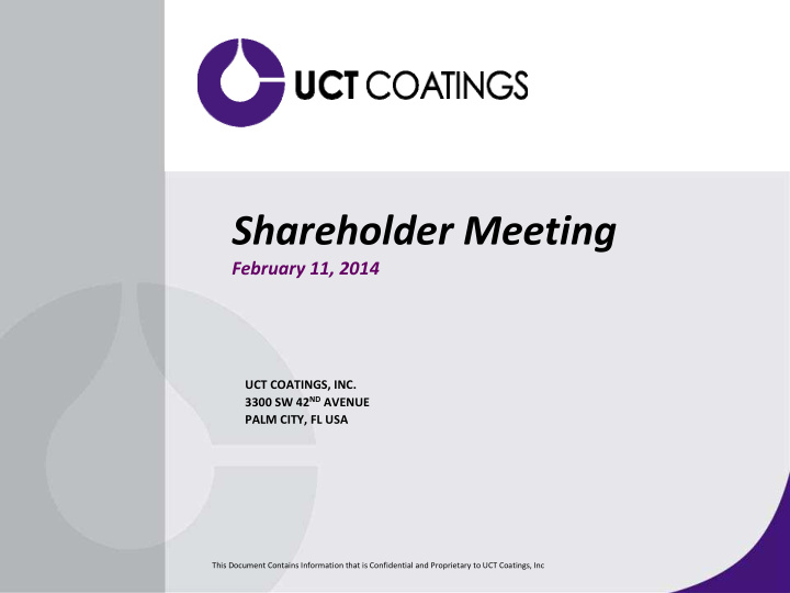uct shareholder meeting