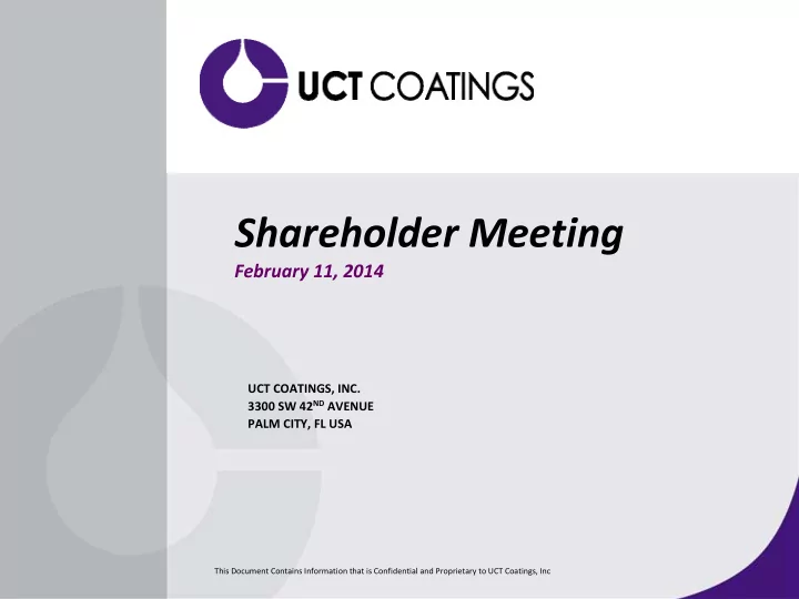 uct shareholder meeting
