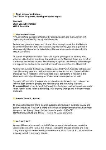 S1 Past, present and future   Our Y Print for growth, development and impact  Ron Mell  Chief