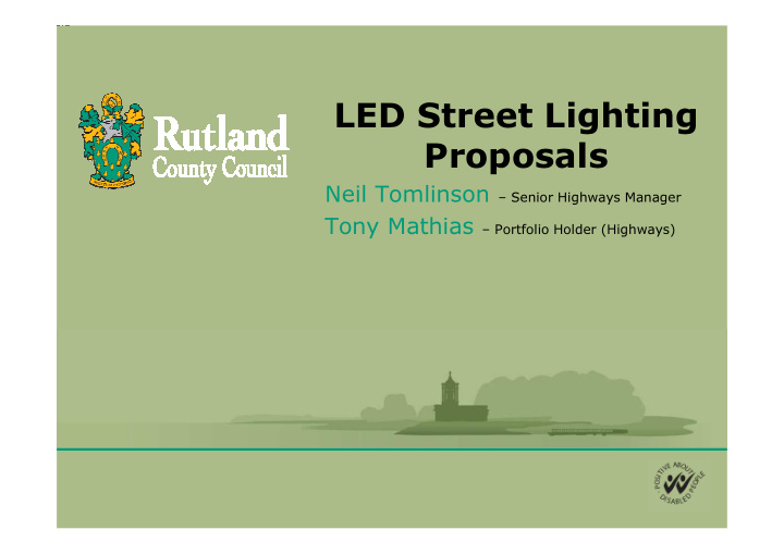 led street lighting proposals