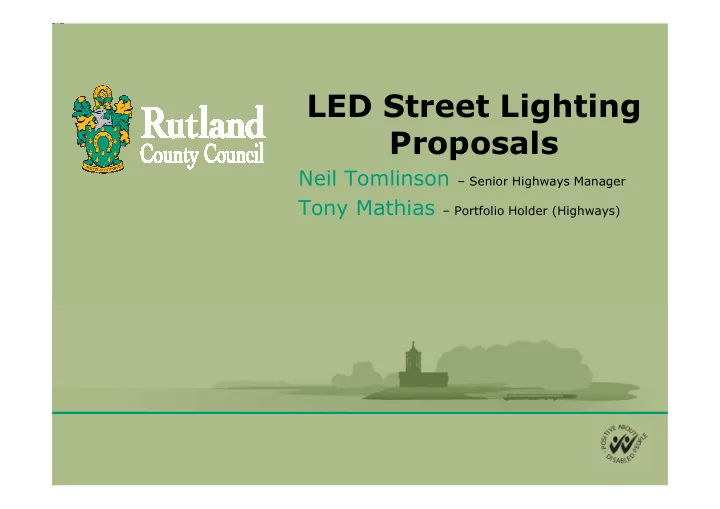 led street lighting proposals