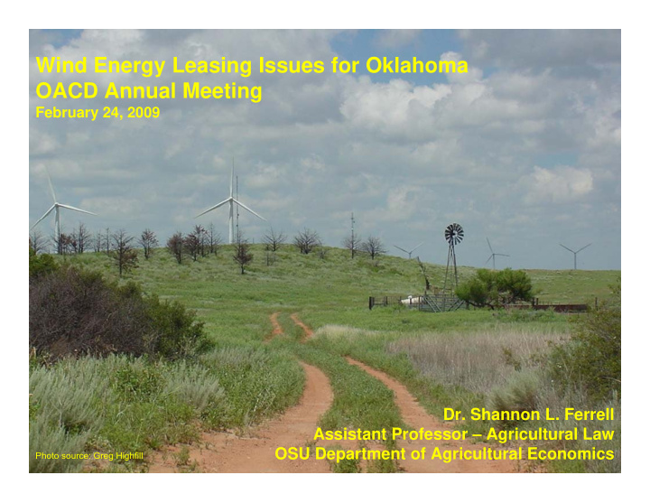 wind energy leasing issues for oklahoma oacd annual