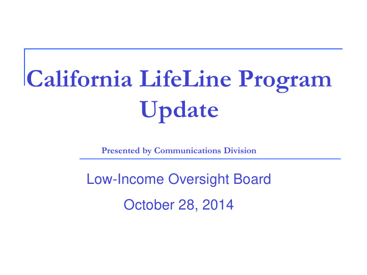 california lifeline program