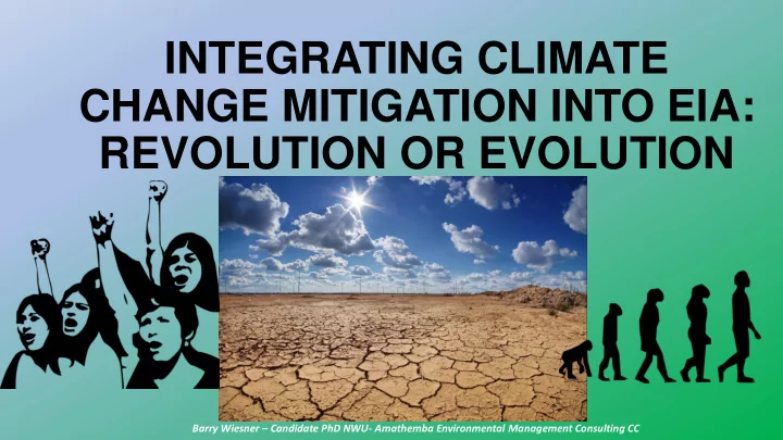 integrating climate change mitigation into eia revolution