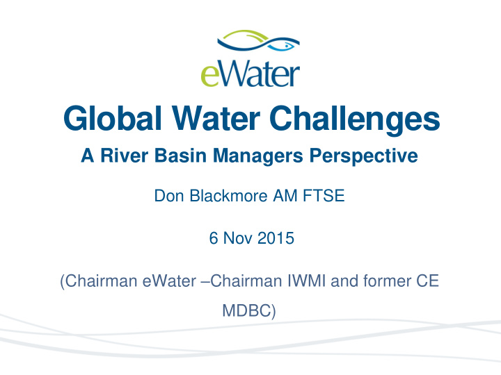 global water challenges