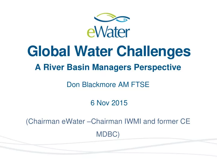 global water challenges
