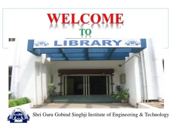 Shri Guru Gobind Singhji Institute of Engineering &amp; Technology  Titles  Volumes  Amount  (in Rs