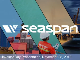 Investor Day Presentation, November 22, 2019  1  Disclaimers  This presentation contains