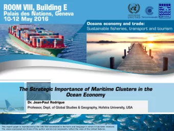 Tourism, Joint UNCTAD - Commonwealth Secretariat - International Ocean  Institute Seminar, 10-12