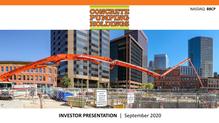 investor presentation september 2020 disclaimer