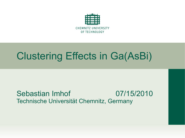 clustering effects in ga asbi