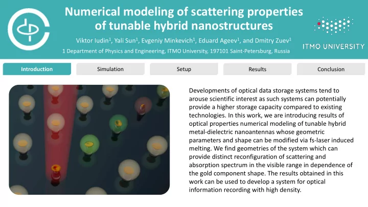 of tunable hybrid nanostructures