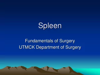 Spleen  Spleen  Fundamentals of Surgery  Fundamentals of Surgery  UTMCK Department of Surgery