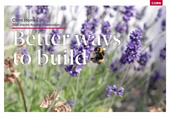 Cairn Homes plc  2020 Interim Results Presentation  2020 Interim Results Presentation  Table of