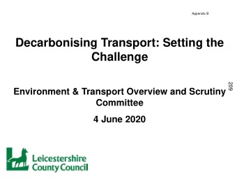 Challenge  209  Environment &amp; Transport Overview and Scrutiny  Committee  4 June 2020