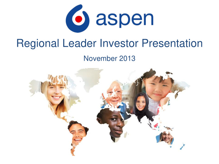 regional leader investor presentation