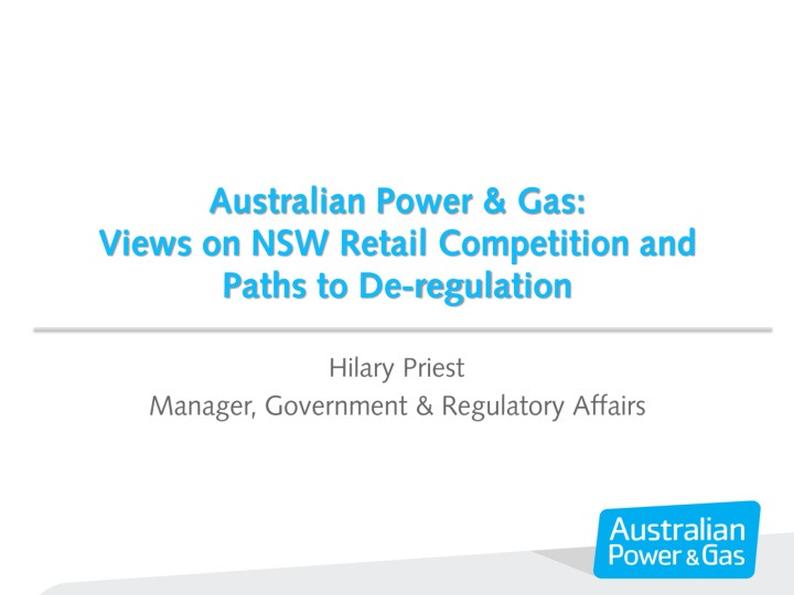 australian power gas snapshot