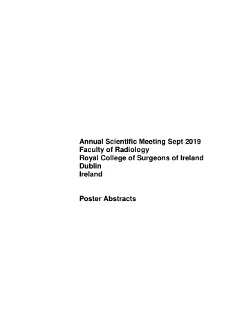 Annual Scientific Meeting Sept 2019  Faculty of Radiology  Royal College of Surgeons of Ireland