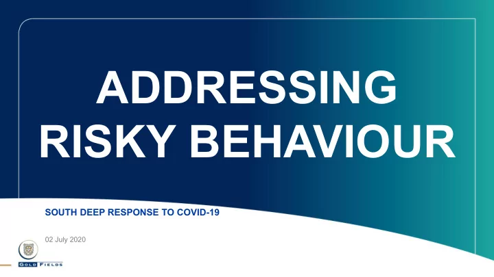 addressing risky behaviour