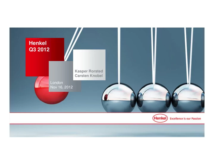 henkel q3 2012