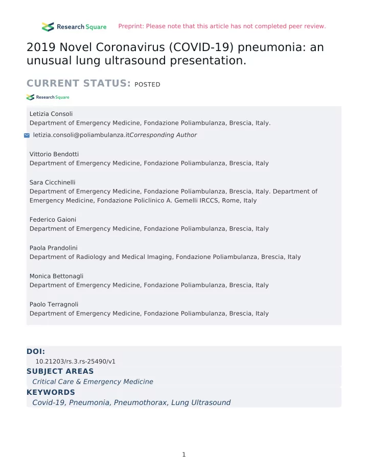 2019 novel coronavirus covid 19 pneumonia an unusual lung