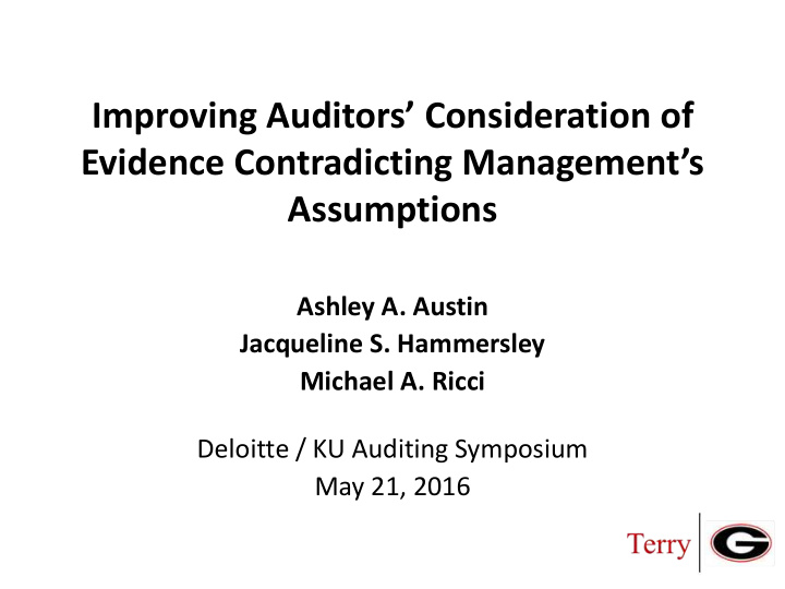 improving auditors consideration of evidence