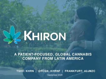 COMPANY FROM LATIN AMERICA  TSXV: KHRN  |  OTCQX: KHRNF  |  FRANKFURT: A2JMZC  September 2020