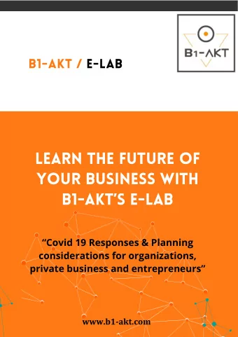 www.b1-akt.com  Building a business continuity plan in a  challenging COVID 19 Context C OVID 19