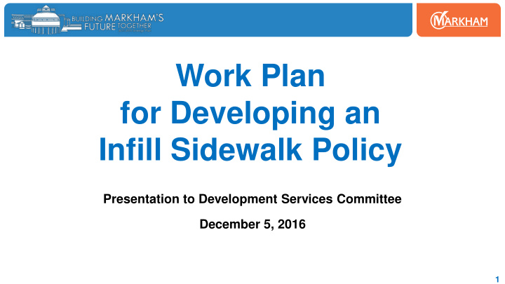 for developing an infill sidewalk policy