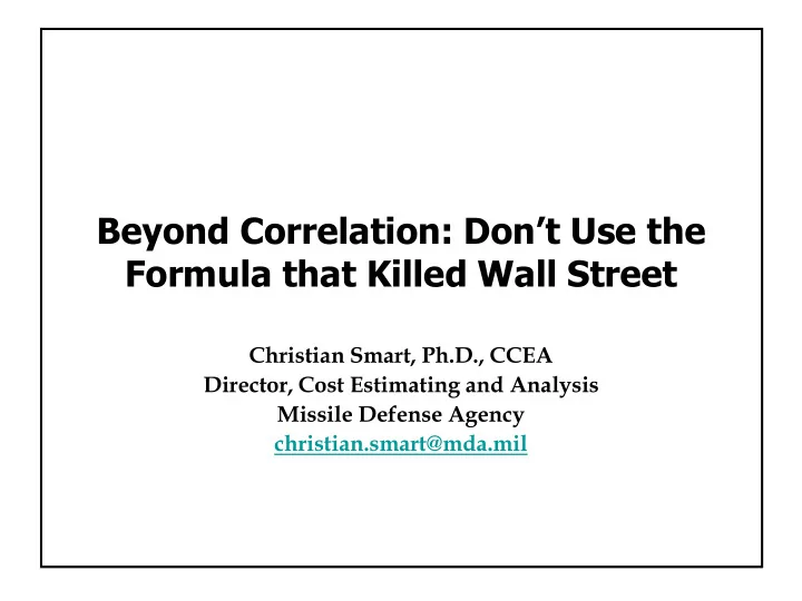 formula that killed wall street