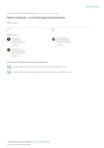 Alport syndrome - a rare histological presentation Article  January 2010  CITATIONS  READS  4