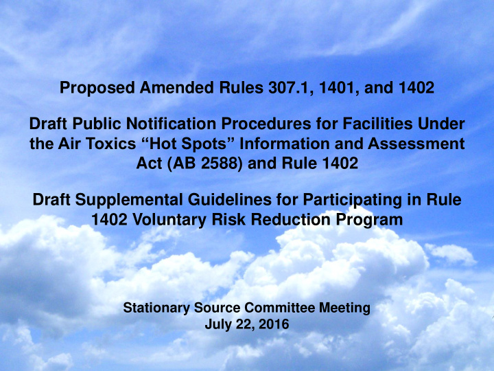 proposed amended rules 307 1 1401 and 1402 draft public