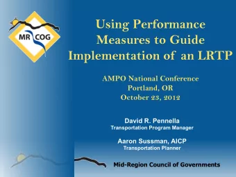 David R. Pennella  Transportation Program Manager  Aaron Sussman, AICP  Transportation Planner