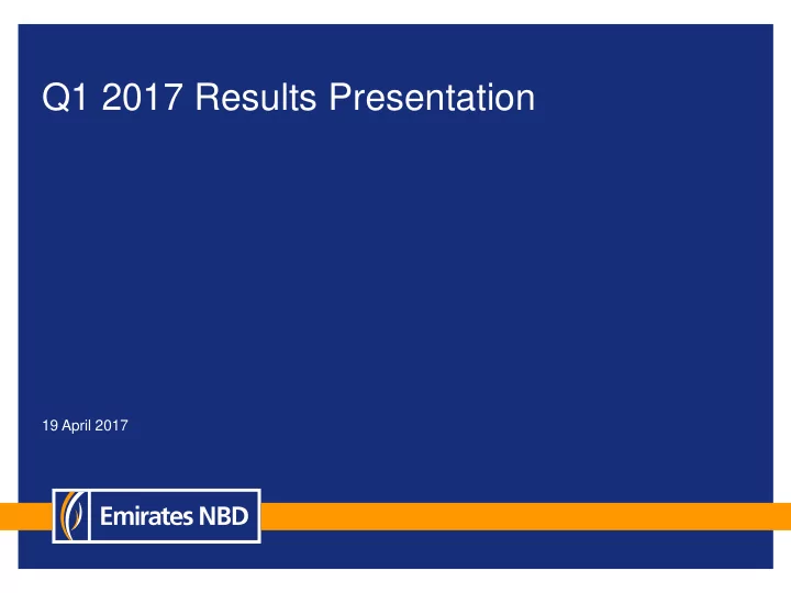 q1 2017 results presentation