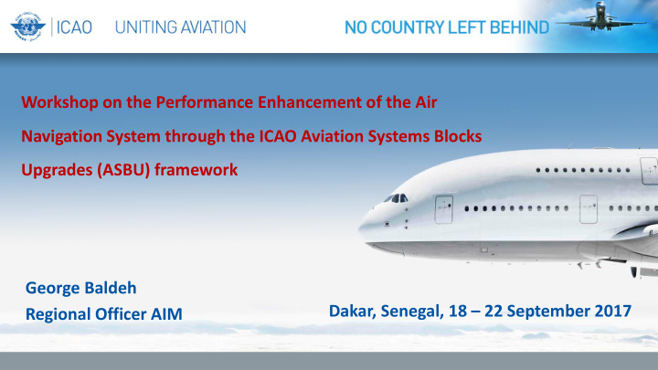 navigation system through the icao aviation systems blocks