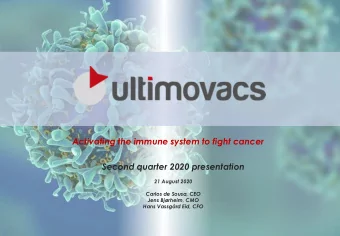 Activating the immune system to fight cancer  Second quarter 2020 presentation  21 August 2020