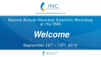 Welcome September 12 th  13 th , 2016 Agenda  September 12 th , Afternoon  1:00 - 2:15 p.m.