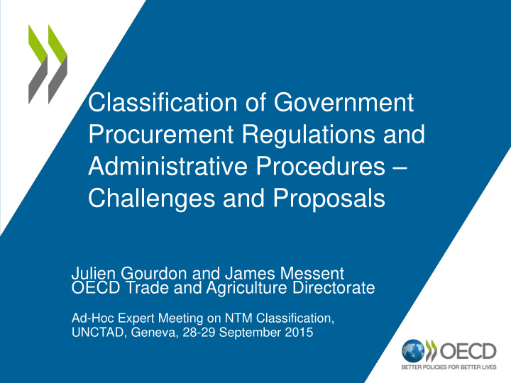 julien gourdon and james messent oecd trade and