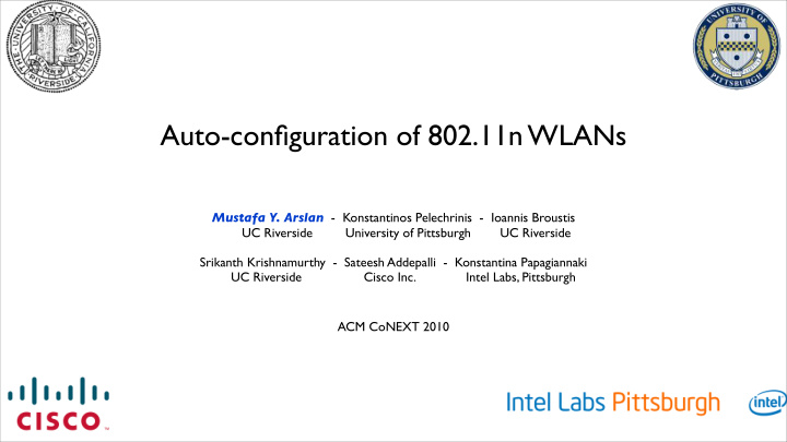 auto configuration of 802 11n wlans