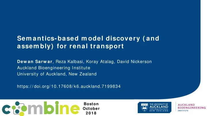sem antics based m odel discovery and assem bly for renal