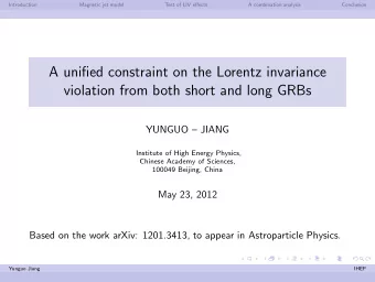 A unified constraint on the Lorentz invariance  violation from both short and long GRBs  YUNGUO