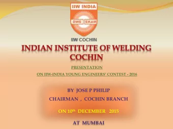BY  JOSE P PHILIP  CHAIRMAN  ,  COCHIN BRANCH ON 10 th DECEMBER   2015  AT  MUMBAI  CONTEST MODEL