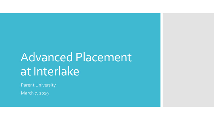 advanced placement at interlake