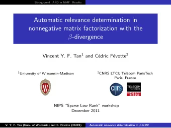 Automatic relevance determination in  nonnegative matrix factorization with the  -divergence